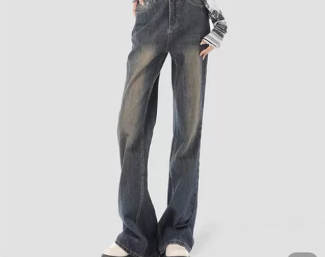 RNBN复古高腰微喇牛仔裤 仅穿一洗一 我...