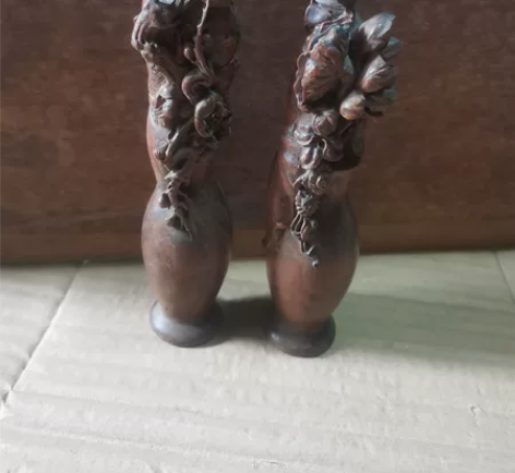 木雕，花瓶木雕，桌上摆件，茶桌摆件，茶室会...