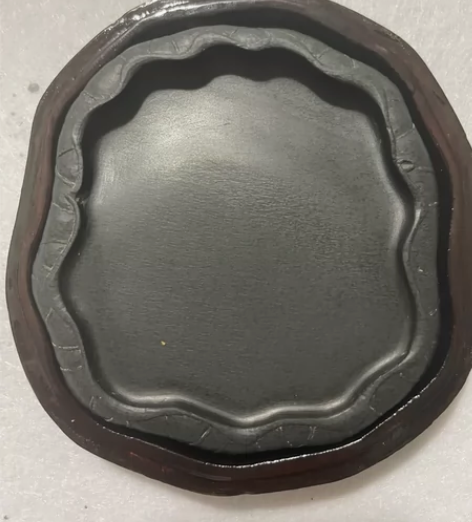 歙砚，老坑鱼子，创汇时期，长9.6宽9高1...