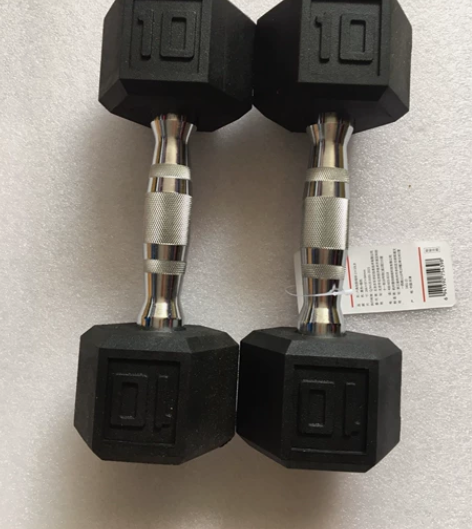 京东京造六角纯钢哑铃包胶哑铃男士女士环保无...