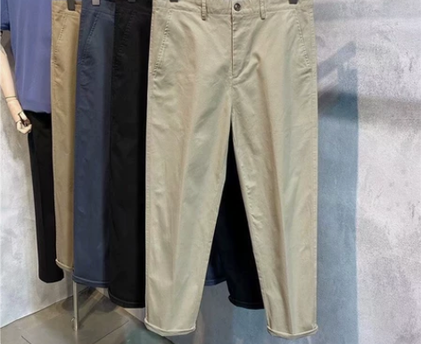 夏秋款纯棉9九分裤潮男纯色休闲西装裤韩版锥...