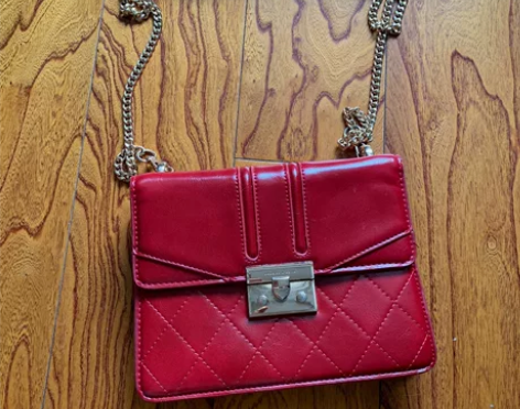 实拍女士红色皮包斜挎包通勤小包包 手机钥匙...