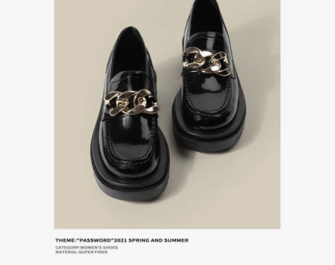 艾丽珠 乐福鞋女厚底单鞋2022新款松糕玛...