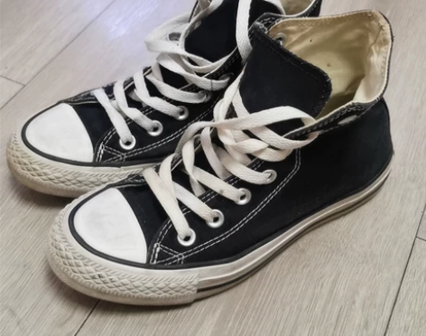 匡威 converse 高帮帆布鞋 经典黑...