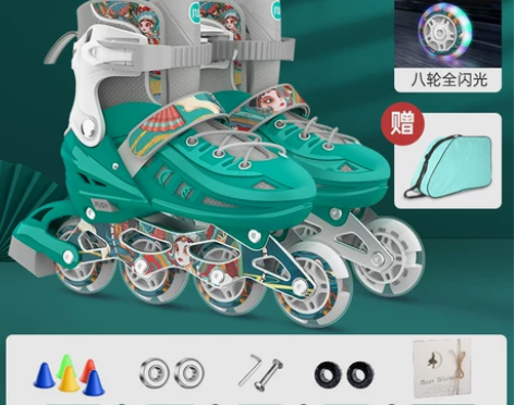 【狂欢价】斯威溜冰鞋儿童轮滑鞋初学者品牌男...