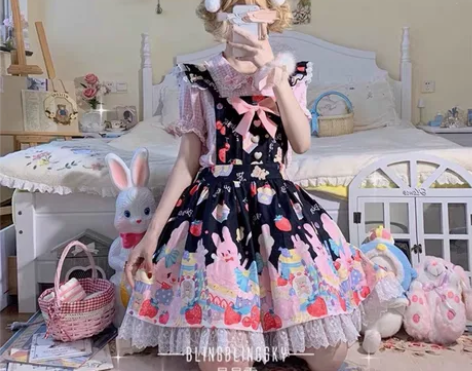 星星云烘焙兔lolita兔子甜呲少女甜美背...