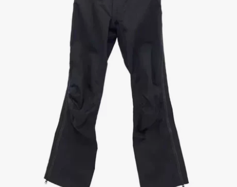 GR10K 黑色压胶机能侧双拉链休闲裤工装...