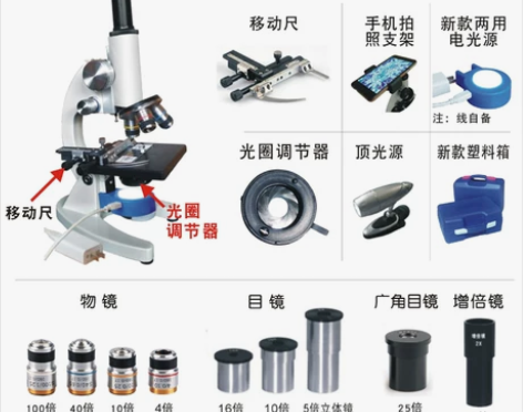 显微镜专业生物高倍便携 科学实验器材中小学...