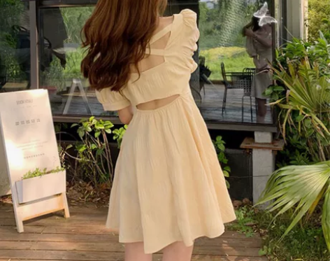 炸街可甜可盐初恋裙子仙女超仙森系露背心机小...