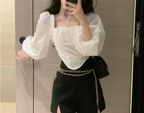 高腰开叉短裤女2022夏季新款梨形显瘦修身...