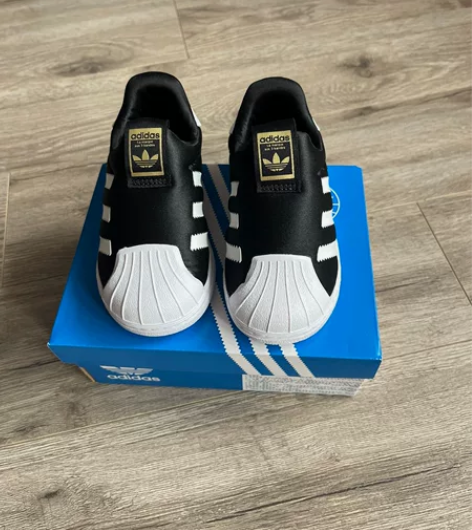 Adidas阿迪三叶草金标黑贝贝壳头童鞋 ...