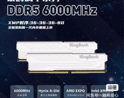 金百达DDR5 6000内存16G*2套条...