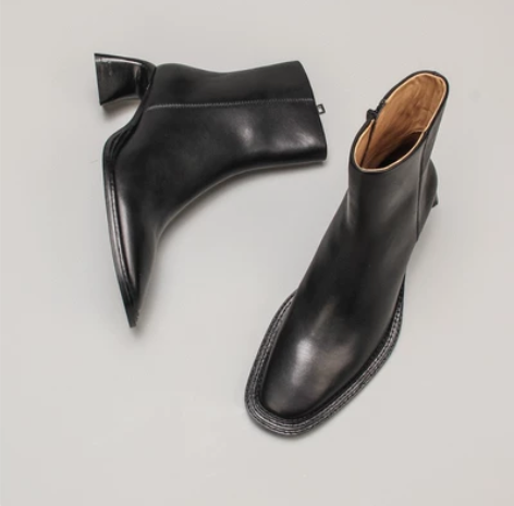 牛皮复古切尔西短靴 英伦气质牛皮靴 简约又...