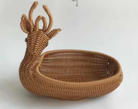 ?果篮果盘仿藤编织篮子创意手工客厅茶几摆放...