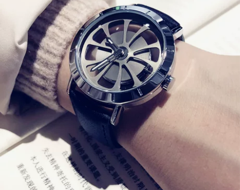 时尚潮流透视镂空旋转表盘手表男女学生抖音真...