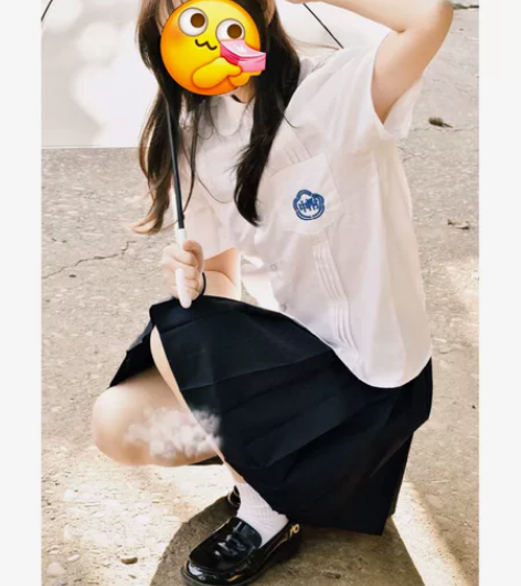 附中校服衬衫 藏蓝色Jk裙 有领结 全套M...