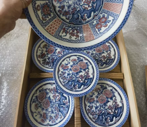 日本回流瓷器全新全品凤山古伊万里釉上彩满工...