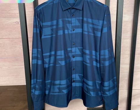 【海家剪标】秋冬款长袖保暖衬衣青年男士藏青...