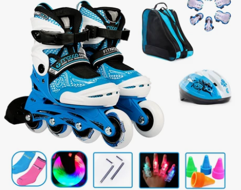 米高mc0轮滑鞋儿童女全套装溜冰鞋男初学者...