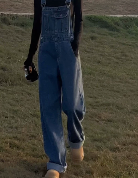 背带牛仔裤 工装牛仔背带裤女2022秋冬新...