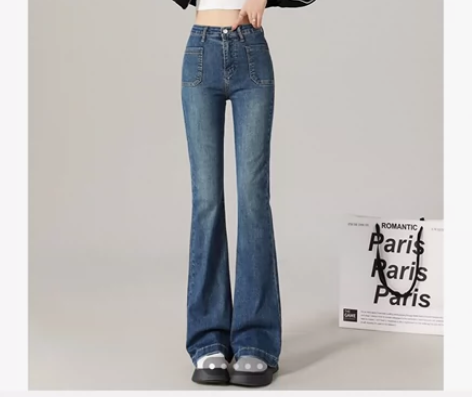 高腰牛仔裤喇叭裤 穿上特别好看 显腿长 喜...