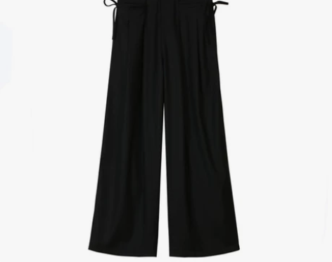 博主闲置MUJU木橘家美式绑带设计感高腰阔...