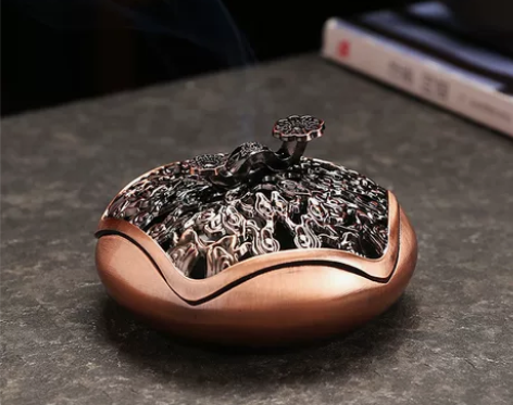 仿铜合金盘香炉如意香薰炉盘香炉创意茶道禅意...