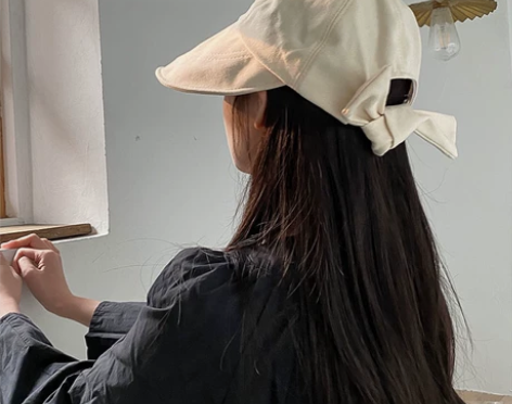 清仓半圆形遮脸渔夫帽蝴蝶结太阳帽加长檐防晒...