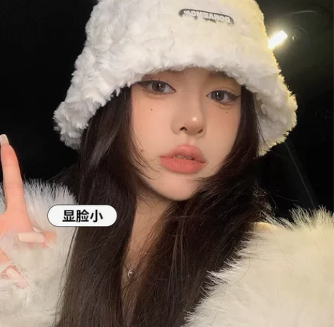 毛绒绒的渔夫帽  贼显温柔  24包邮  ...