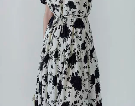 ^の^专衣 娃娃裙2022新款系带印花裙子...