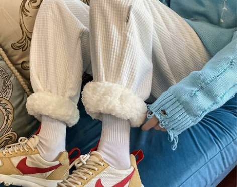 胖mm灯芯绒裤子女冬加绒加厚棉裤宽松束脚显...