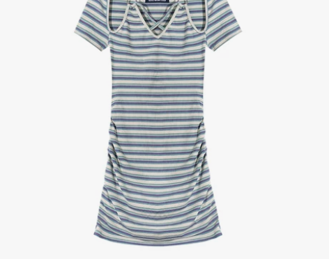 DREAM SEVEN77【纯欲条纹显瘦假...