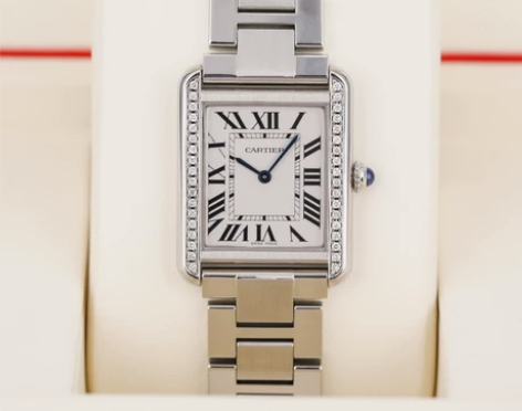 二手正品（9.9新）卡地亚瑞士手表坦克系列...