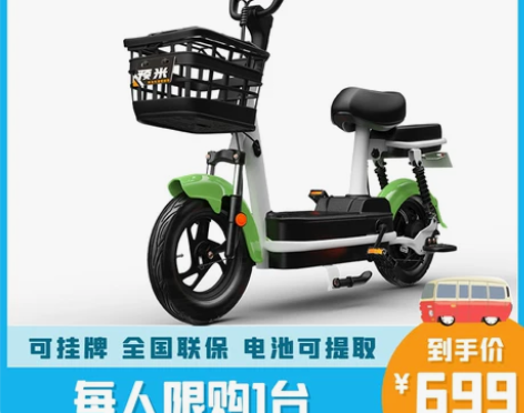 【狂欢价】预米新国标小金果电动车48V电瓶...