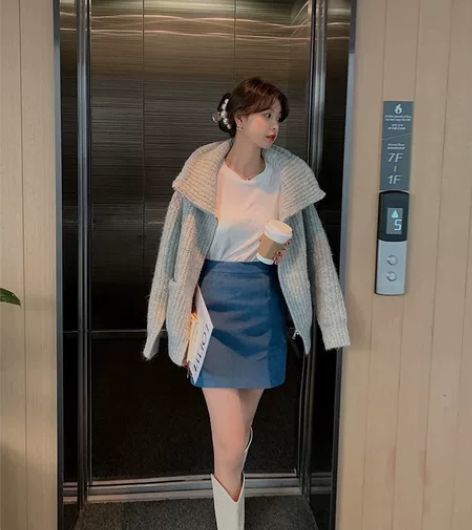 范智乔 灯芯绒半身裙女短裙秋冬高腰显瘦复...