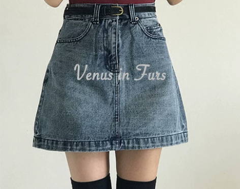 包邮 欧美百搭 高腰一粒扣显瘦显腿长水洗牛...