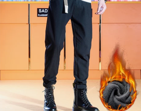 马丁靴搭配裤子男秋冬季宽松直筒小西裤韩版潮...