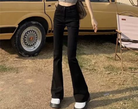 高腰阔腿喇叭裤 M码 建议110斤左右穿 ...