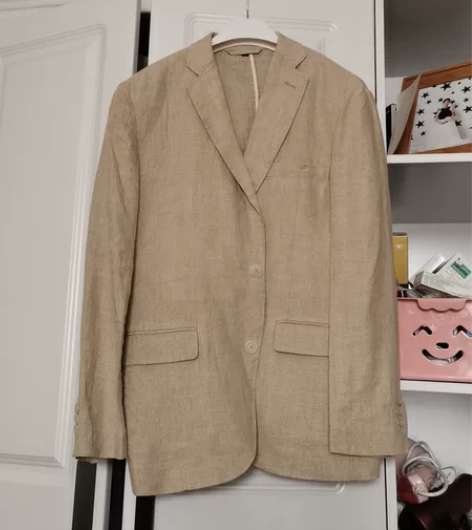 全新，全新，全新男士休闲棉麻西服外套，适合...