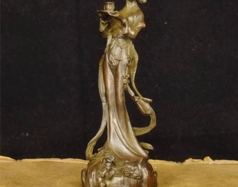 古典铜器彩带仙女仙气飘飘摆件居家装饰观赏茶...