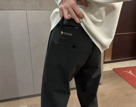 春季新款西装裤男网红同款修身百搭刺绣蜜蜂九...