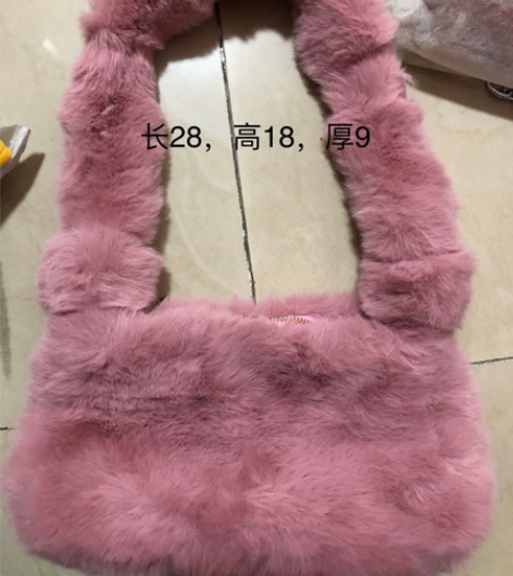 包包女2021秋冬新款毛绒包百搭单肩腋下包...