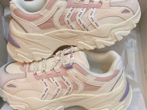 FILA斐乐鱼刺三代新款冬季女鞋老爹鞋 厚...