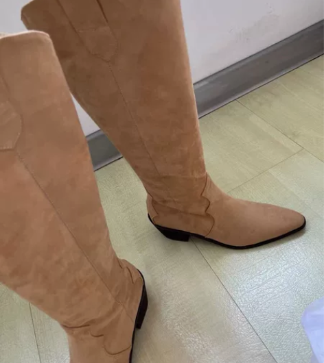 韩国东大门2020秋季新款尖头方跟复古套筒...