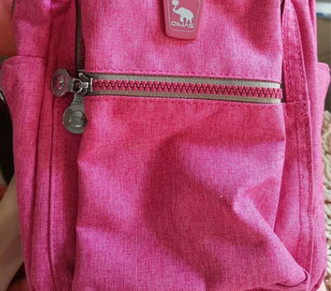 爱华仕OIWAS 胸包斜挎包骑行包 玫粉色...