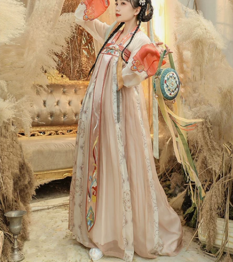 都城南庄汉服梦楼兰一片式齐胸襦裙绣花飘逸汉...