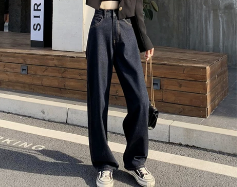 【潮酷价】秋装高腰阔腿牛仔裤女2020年新...