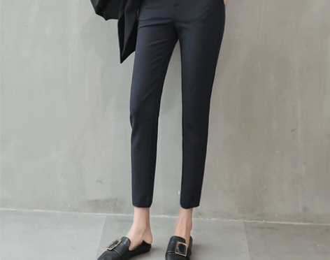 飘娅2021职业西裤春小脚裤直筒裤西装裤子...