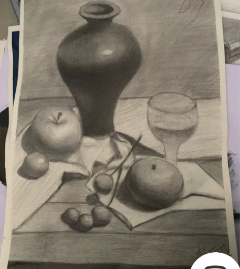 书画作品(现货）8开素描静物、石膏几何体1...