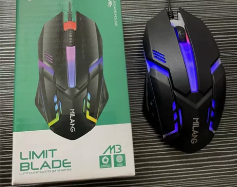 米狼USB发光有线游戏鼠标办公电脑通用鼠标...